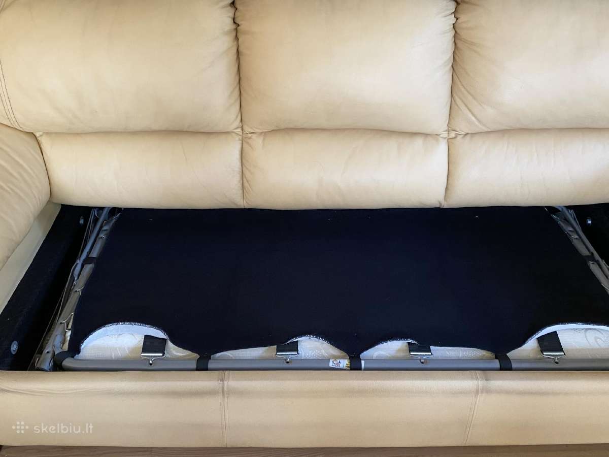 Odinė sofa- lova gelsva su ištrauk mechanizmu - nuotraukos Nr. 5