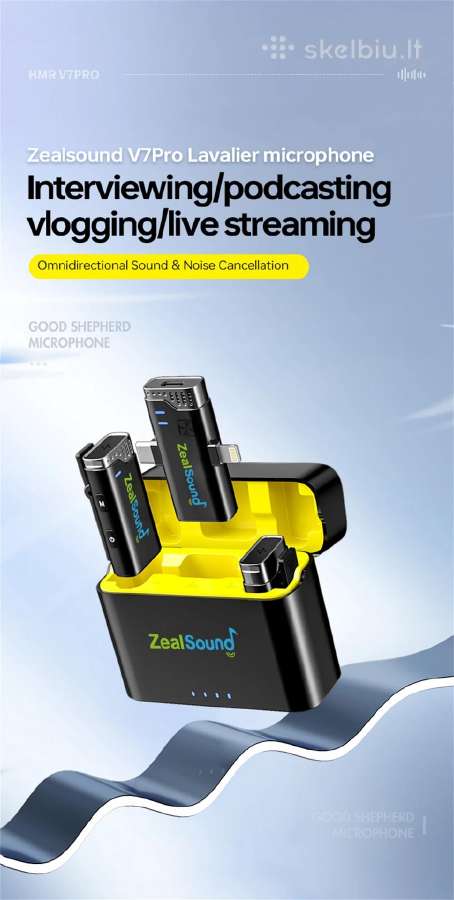 Zealsound V7 Pro belaidžių mikrofonų komplektas - nuotraukos Nr. 5