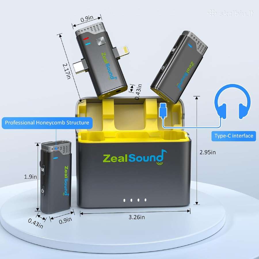 Zealsound V7 Pro belaidžių mikrofonų komplektas - nuotraukos Nr. 3