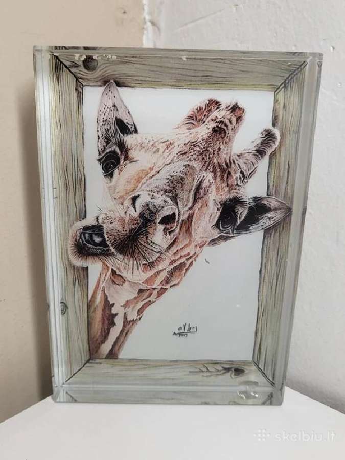 Stiklinė žirafos dekoracija 13x9