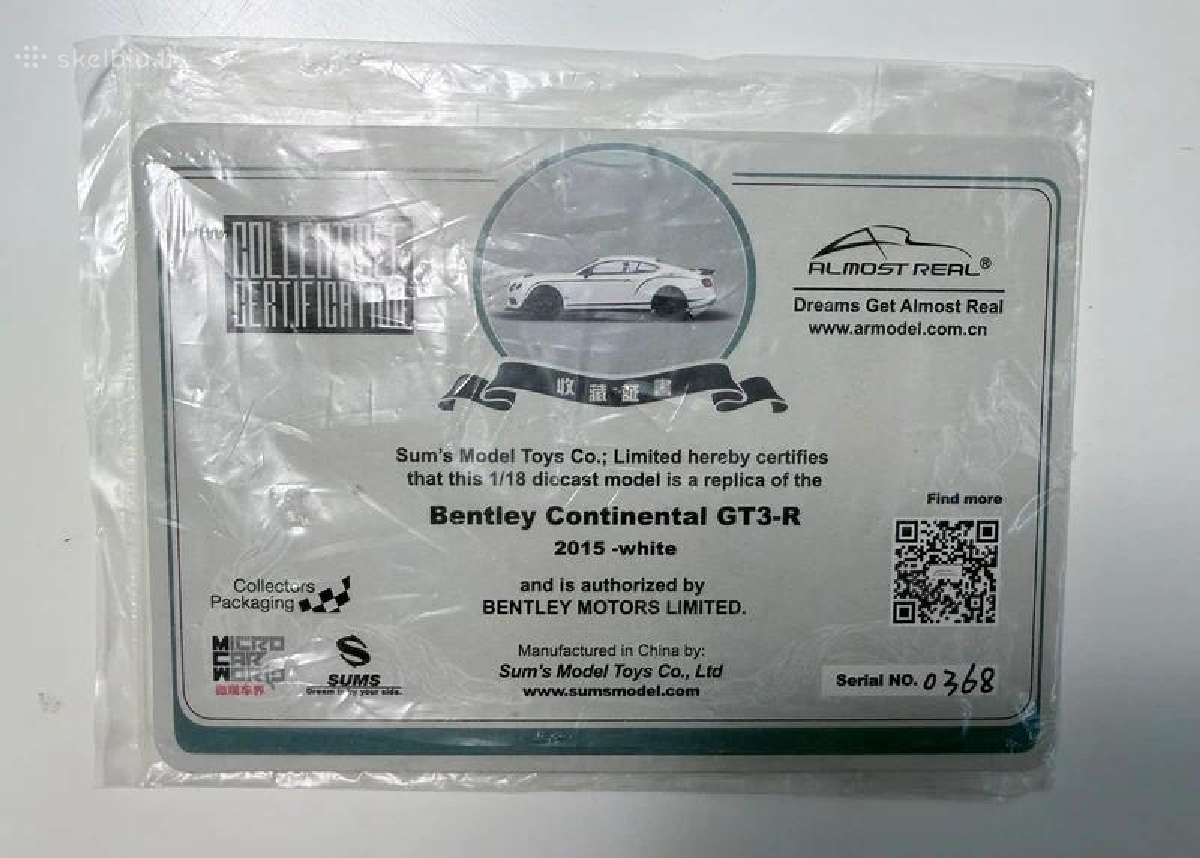 Bentley Continental Gt3-r 2015 (1:18) - kolekcinis - nuotraukos Nr. 10