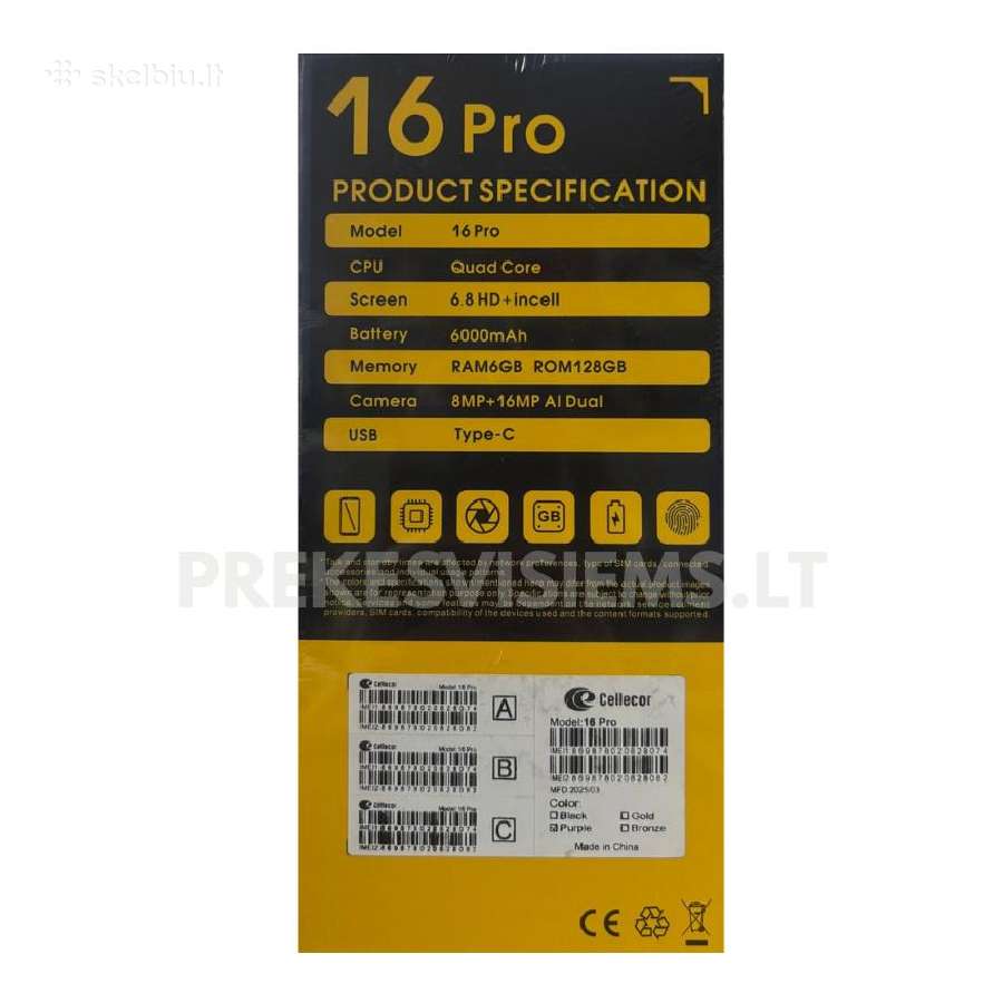 Mobilusis telefonas Cellecor 16 Pro 128gb - nuotraukos Nr. 6