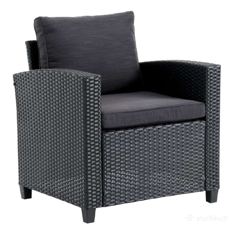 Skandinaviškas tamsus pintas krėslas - fotelis - nuotraukos Nr. 9
