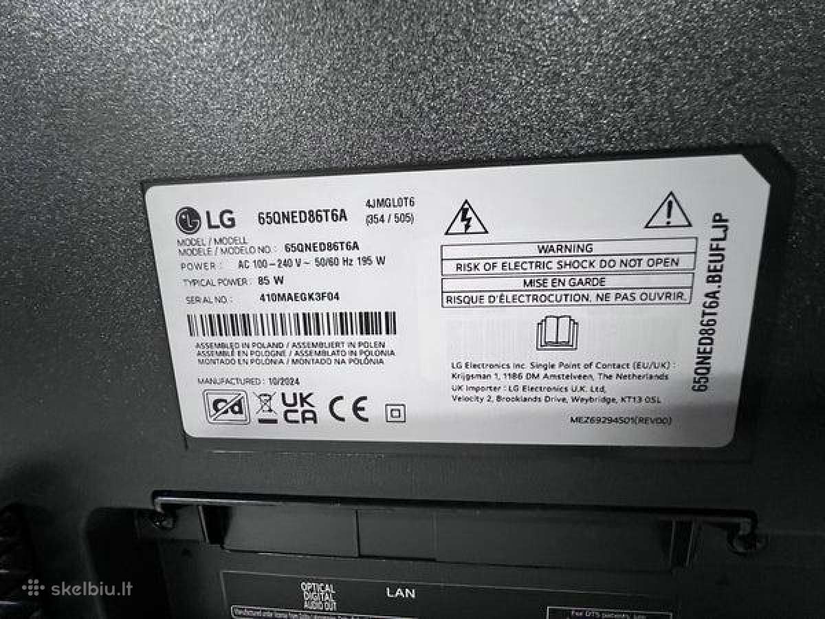 LG 65 Qned86t6a 4k Ultra HD Smart TV - nuotraukos Nr. 4