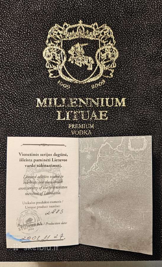 Butelis Millennium Lituae Premium Vodka (Limited) - nuotraukos Nr. 5