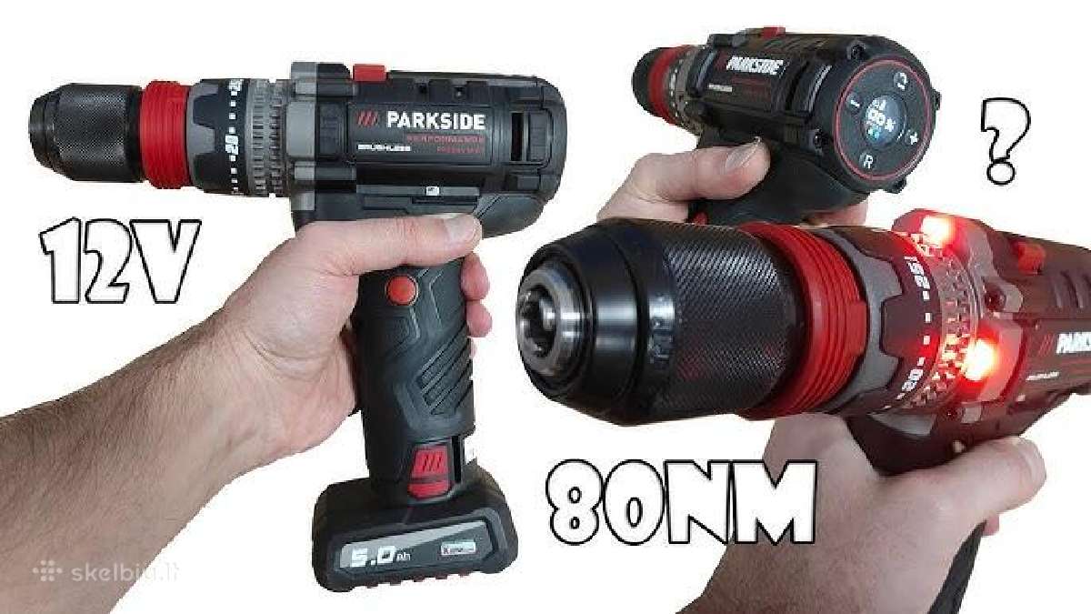 Parkside performance 12v juodas suktukas 80nm