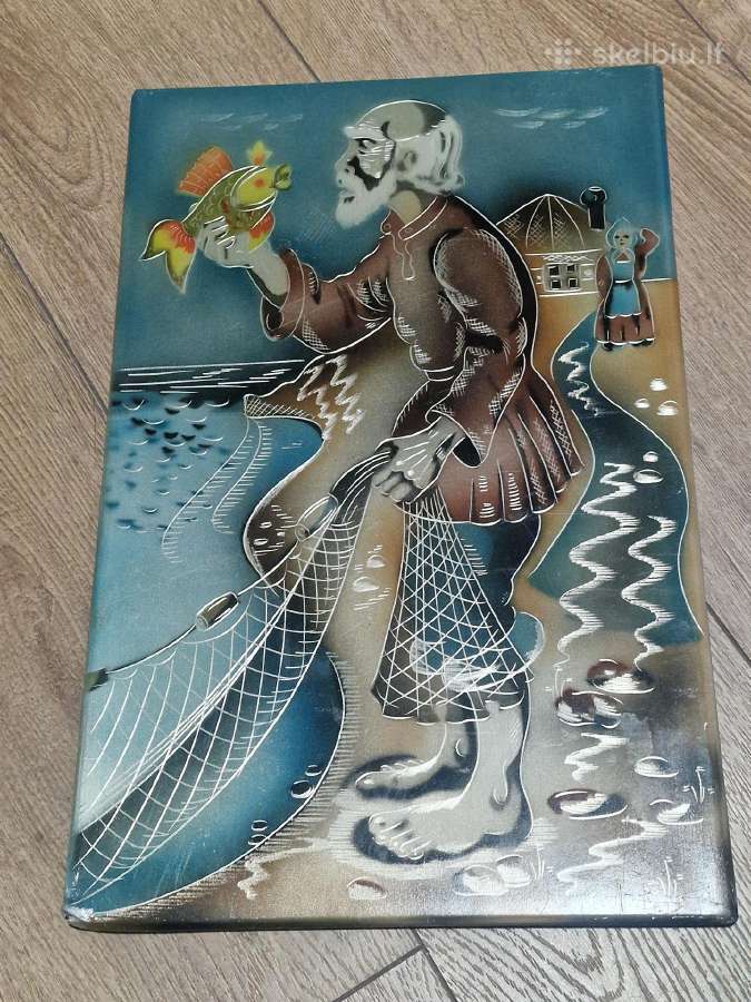 Sovietinis paveikslas senis ir auksine žuvelė