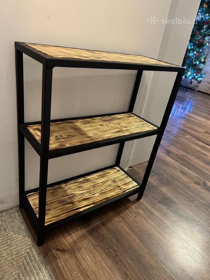 Loft stiliaus rankų darbo metalinė lentyna