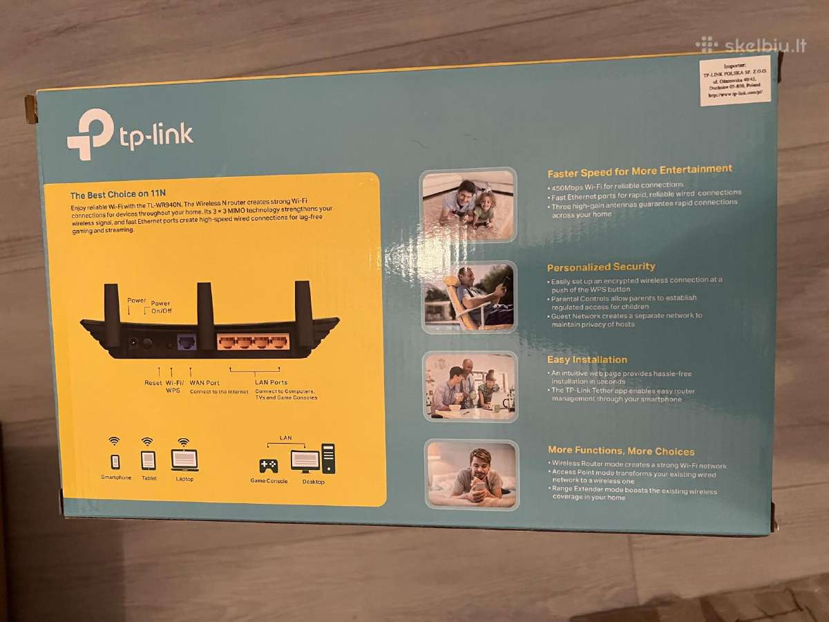Ptp Link 450 mbps maršrutiizatorius (router) - nuotraukos Nr. 2
