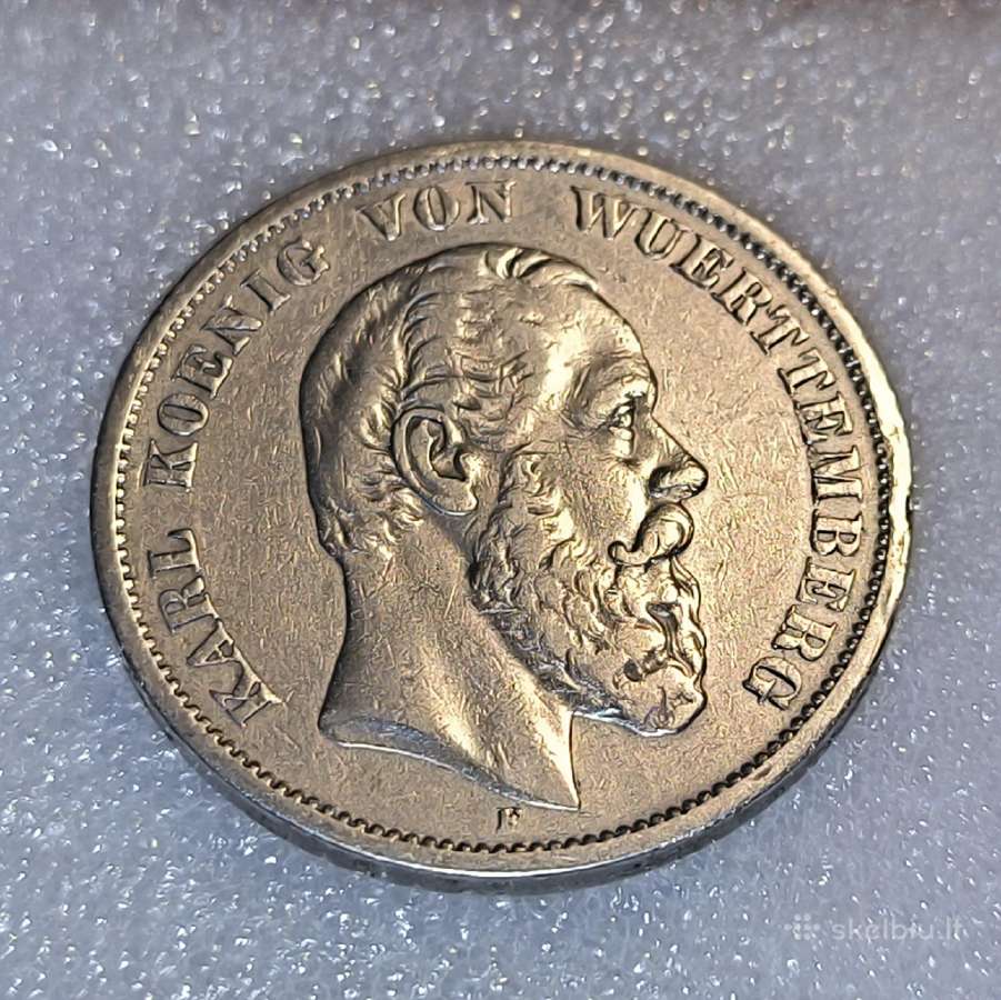 5 Markės - Württemberg - 1874 F