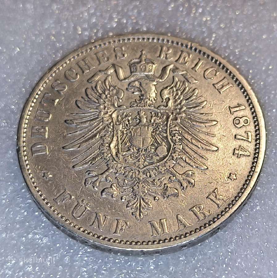 5 Markės - Württemberg - 1874 F - nuotraukos Nr. 2