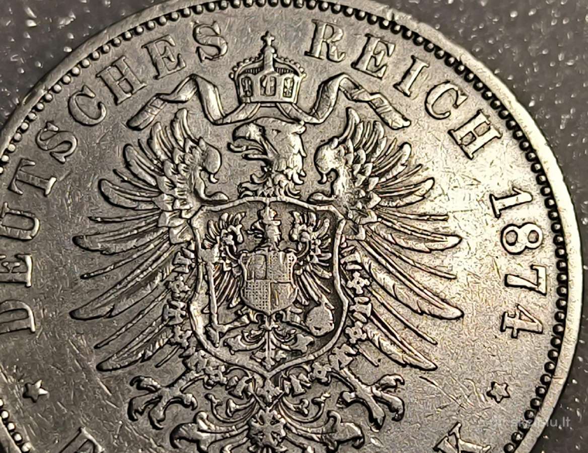 5 Markės - Württemberg - 1874 F - nuotraukos Nr. 3