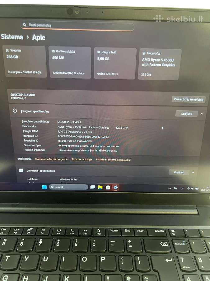 Lenovo Thinkpad E15 + 3 mėn. garantija - nuotraukos Nr. 3