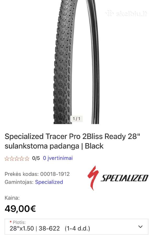 Specialized Tracer Pro padangos 38