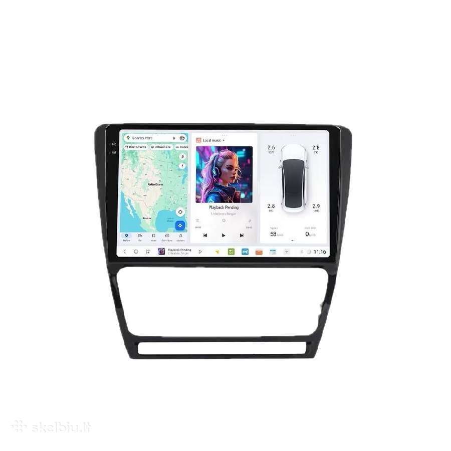 Skoda Octavia 2008 - 2018 android multimedija - nuotraukos Nr. 4