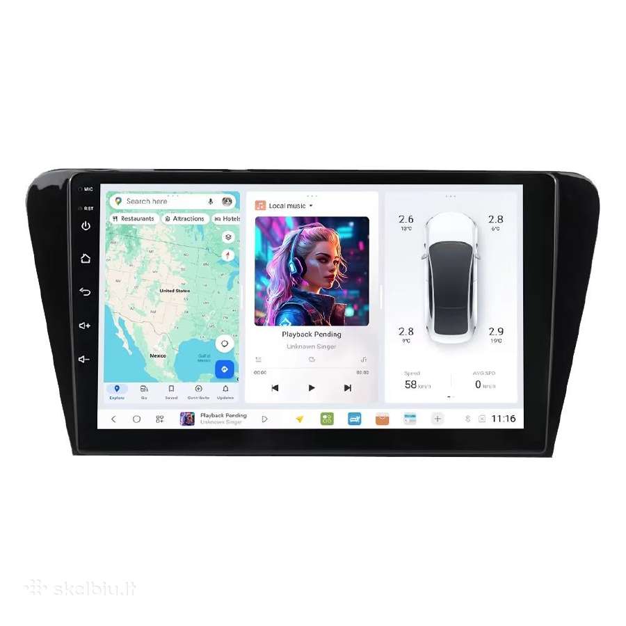 Skoda Octavia 2008 - 2018 android multimedija - nuotraukos Nr. 2
