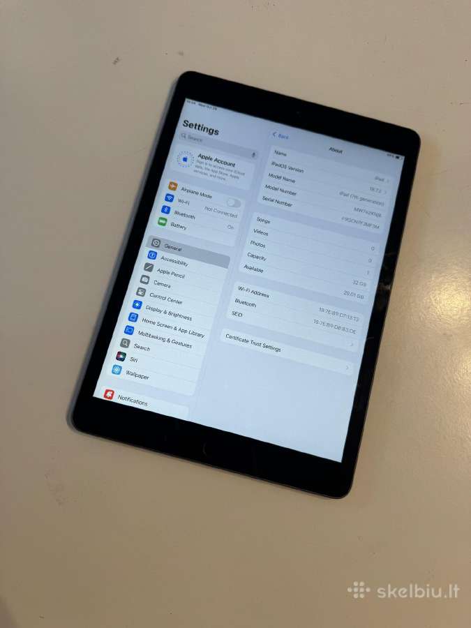 Apple iPad 32gb 7-gen wi-fi - nuotraukos Nr. 2