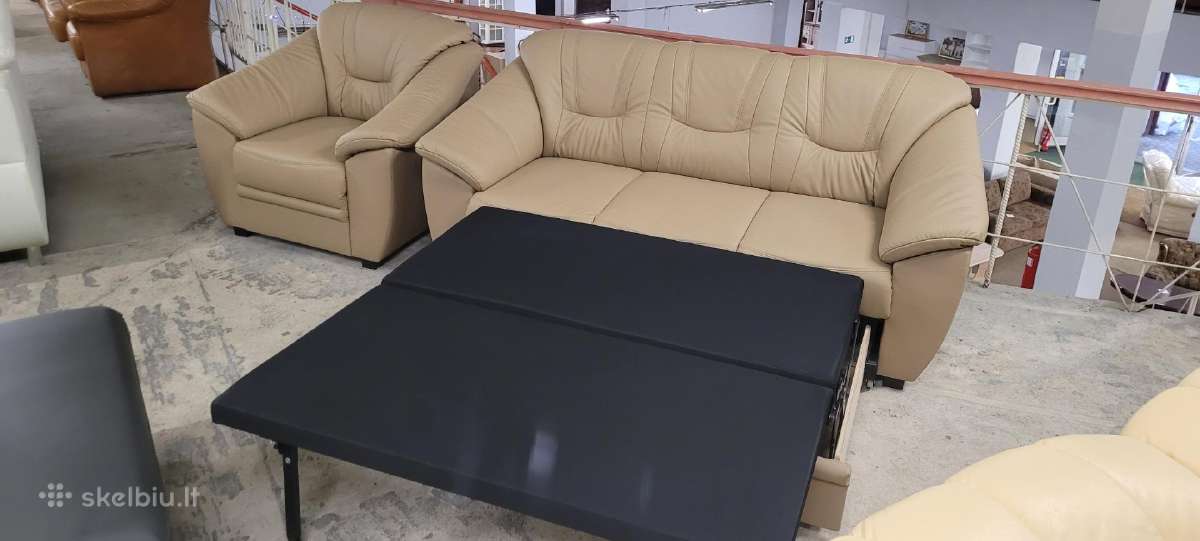 Nauji Odiniai Baldai Sofa - lova ir Fotelis - nuotraukos Nr. 4