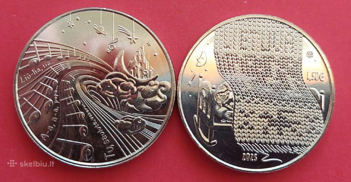 2025m.1,50 Eur moneta,lopšinei Unc