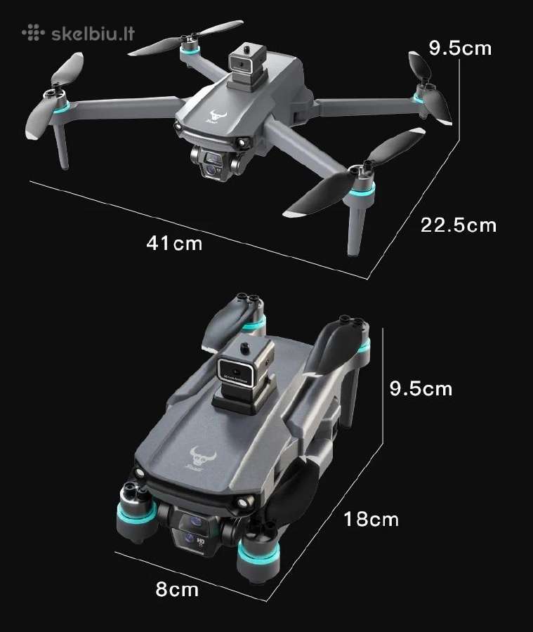 Dronas S603 Pro su liečiamu Ekranu, GPS ir WiFi - nuotraukos Nr. 5