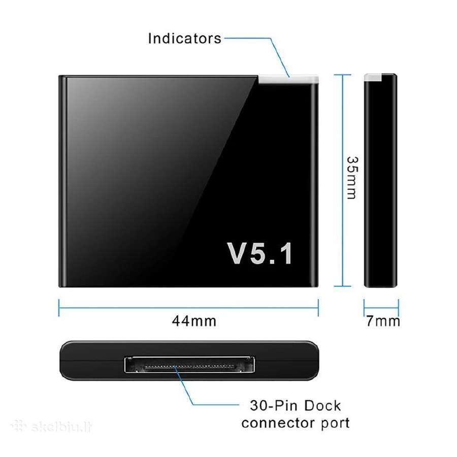 Apple iPad, iPhone 30-pin Bluetooth adapteris - nuotraukos Nr. 6