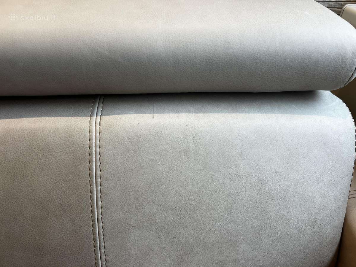 Parduodama puikios būklės odinė sofa su pufu - nuotraukos Nr. 8