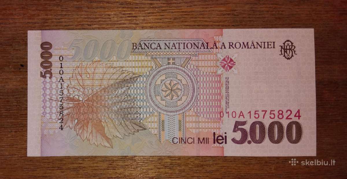 Rumunijos 5000 lei banknotas - nuotraukos Nr. 2