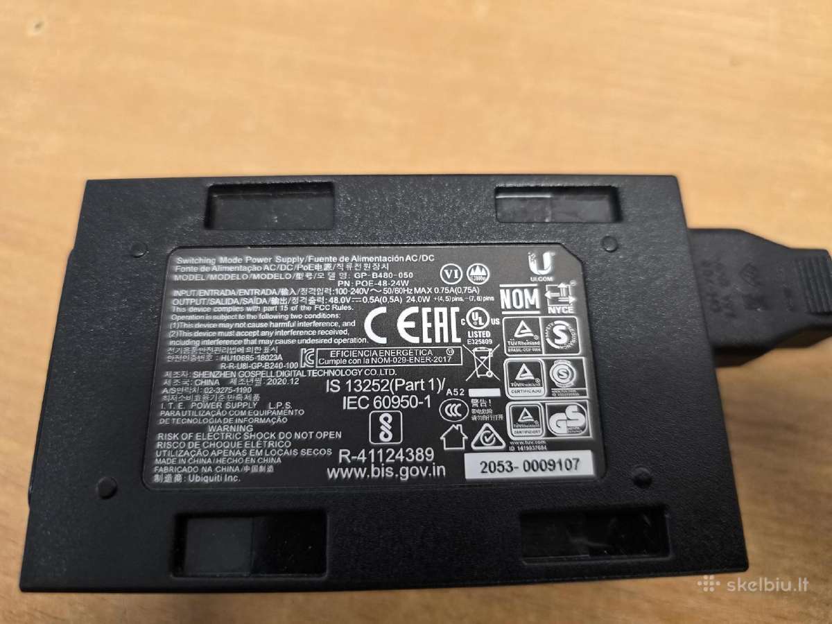 Ubiquiti Poe-48 Passive Poe Adapter Eu, 48v 0.5a - nuotraukos Nr. 3