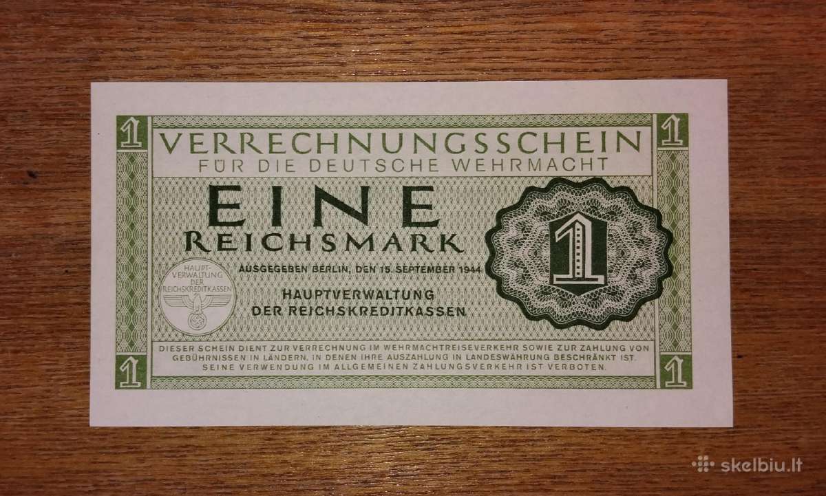 Vokietijos "Kariniai" 1 reichsmark banknotas