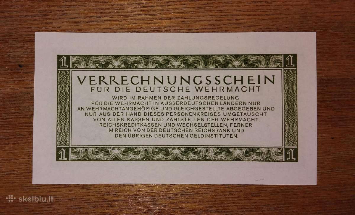 Vokietijos "Kariniai" 1 reichsmark banknotas - nuotraukos Nr. 2