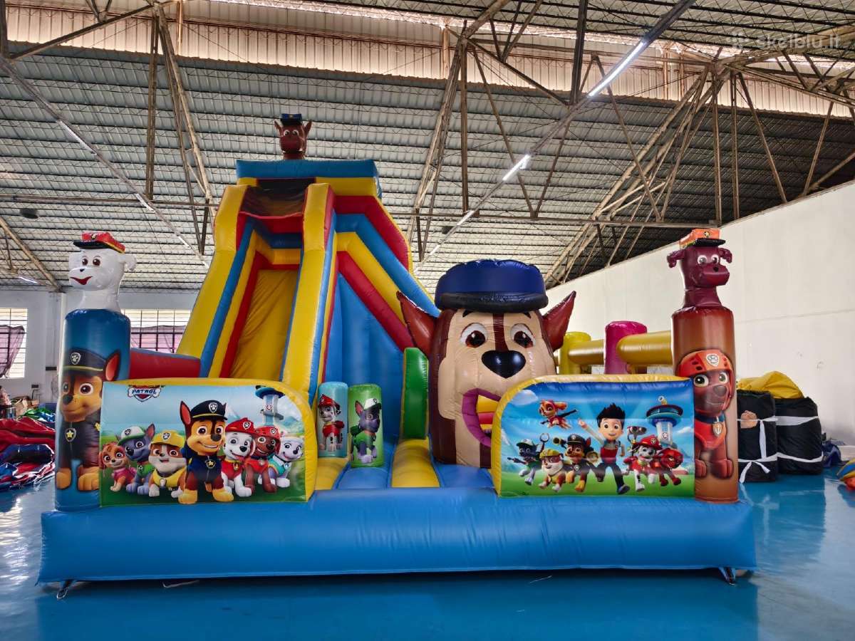 Parduoddamas Naujas 6x5x6m pripučiamas batutas