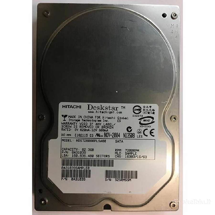 Hitachi Sata 80gb 7200 Rpm Sata 3.5" HDD(w-10)
