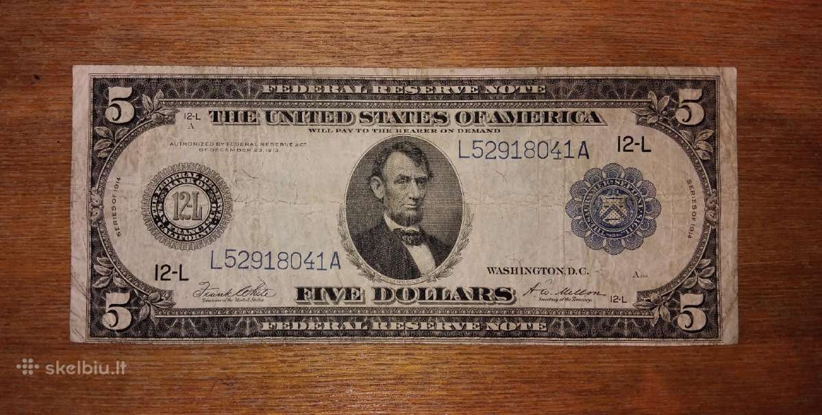 JAV 5 $ banknotas