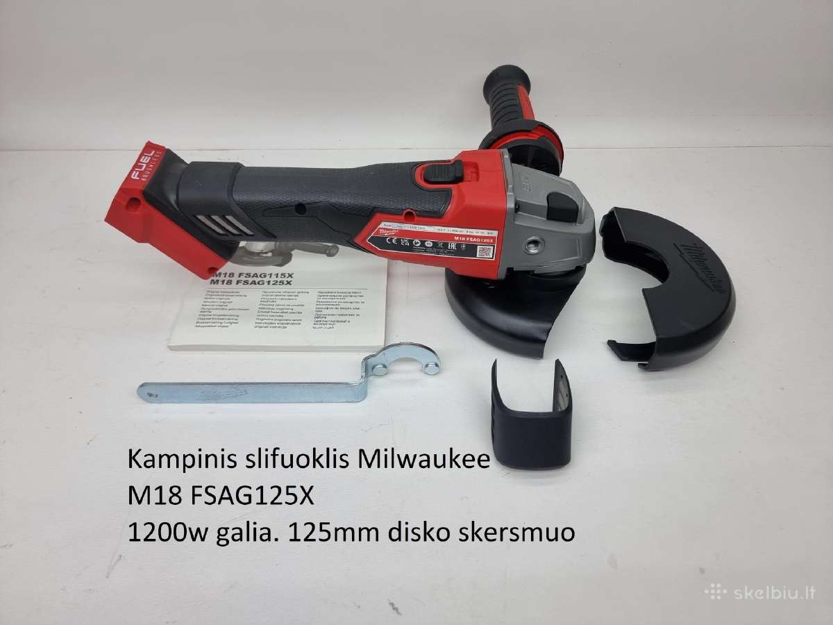 Kampinis šlifuoklis Milwaukee M18 Fsagf125xpdb-0x - nuotraukos Nr. 17