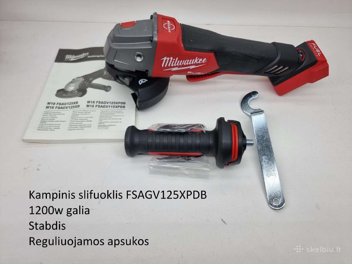 Kampinis šlifuoklis Milwaukee M18 Fsagf125xpdb-0x - nuotraukos Nr. 18