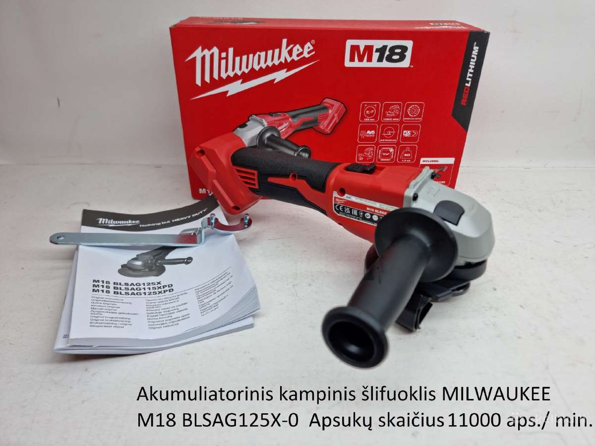 Kampinis šlifuoklis Milwaukee M18 Fsagf125xpdb-0x - nuotraukos Nr. 21