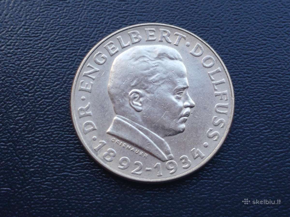 2 šilingai 1934m. Austrija sidabras - nuotraukos Nr. 2