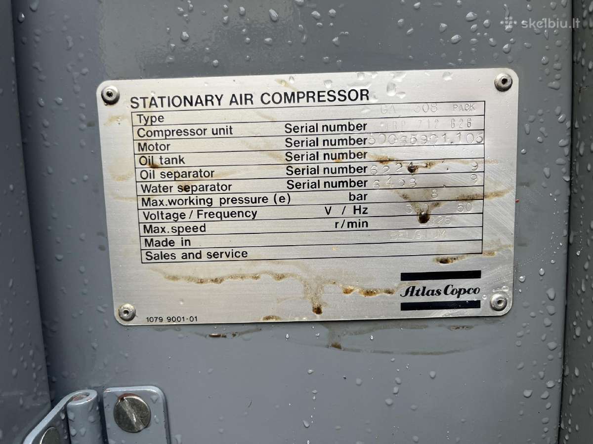 Oro kompresorius – Atlas Copco Ga 308 ir Ga 208 - nuotraukos Nr. 21