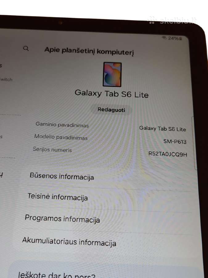 Samsung Galaxy Tab S6 Lite + 3 mėn. garantija - nuotraukos Nr. 4