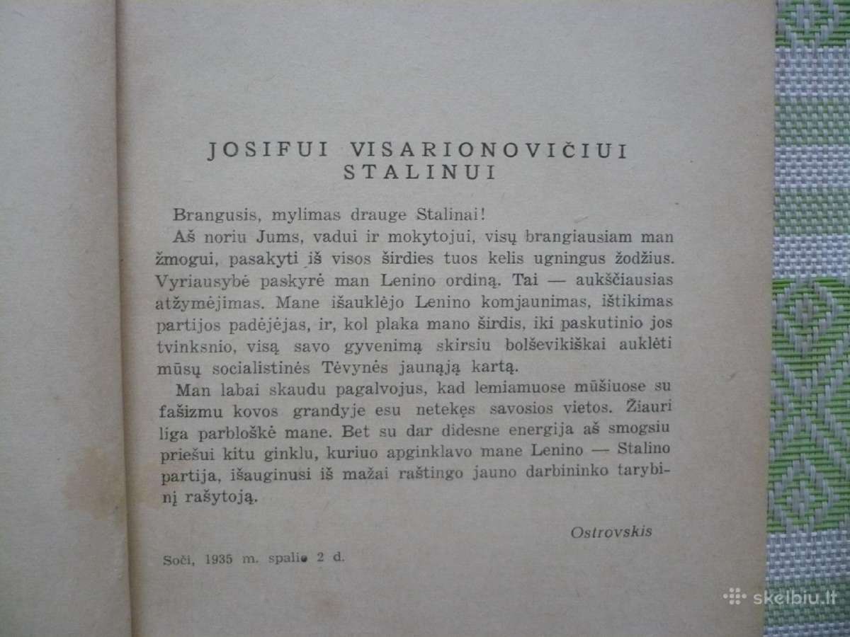 N. Ostrovskis - Kalbos, Straipsniai ,Laiškai 1949 - nuotraukos Nr. 3