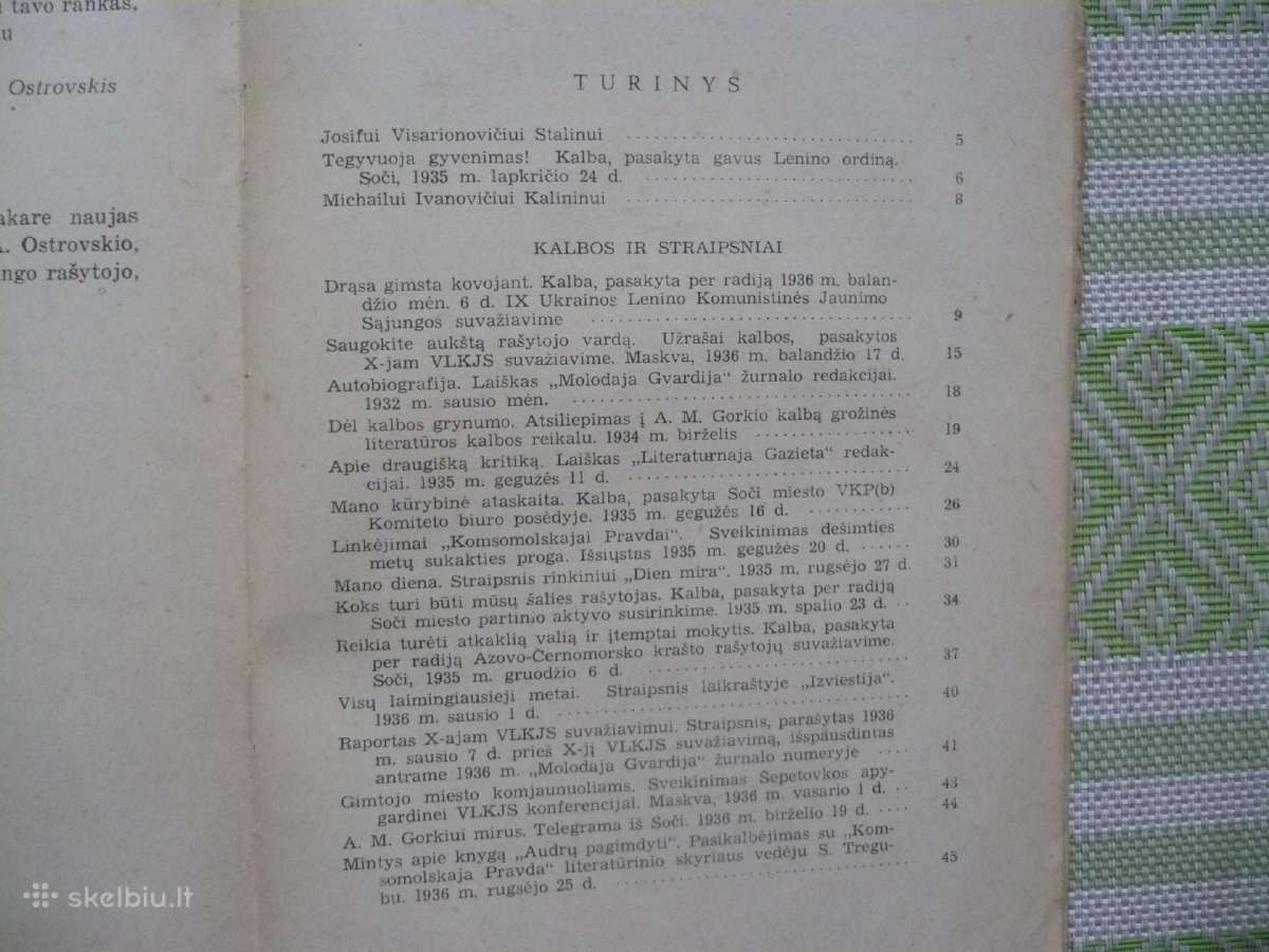 N. Ostrovskis - Kalbos, Straipsniai ,Laiškai 1949 - nuotraukos Nr. 5