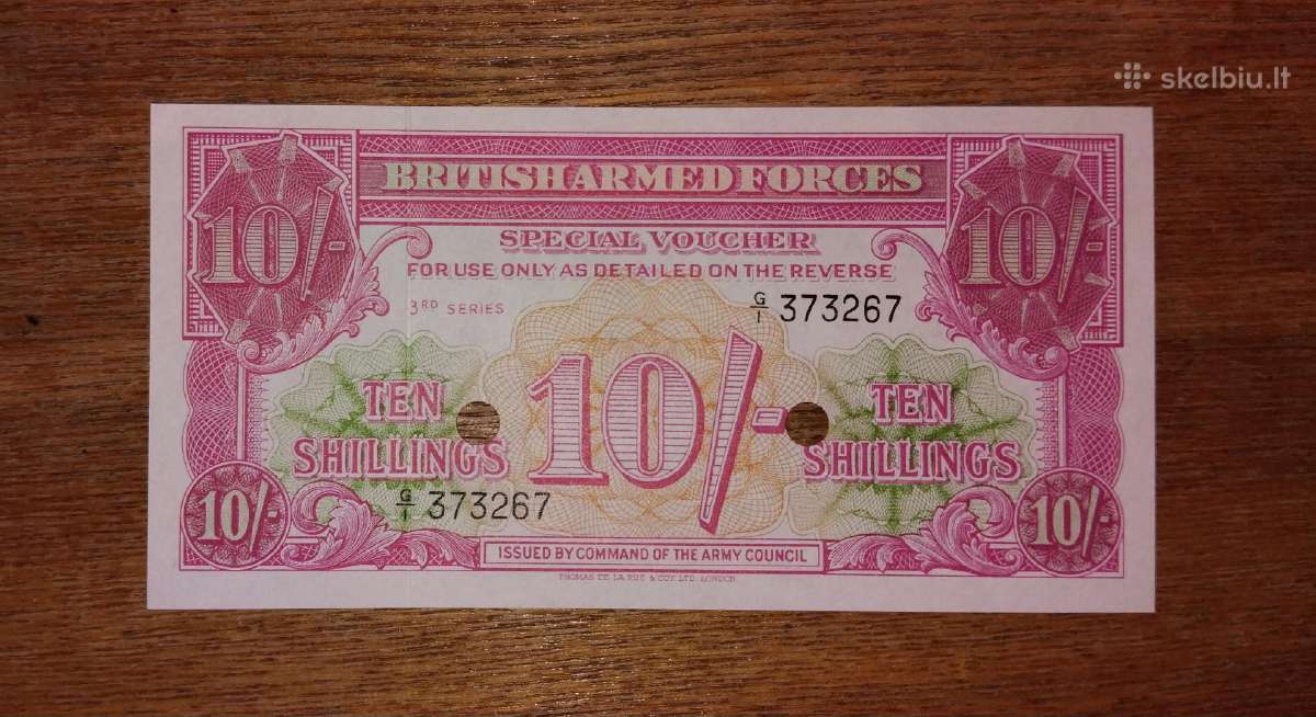 Anglijos "Kariniai" 10 šilingu banknotas
