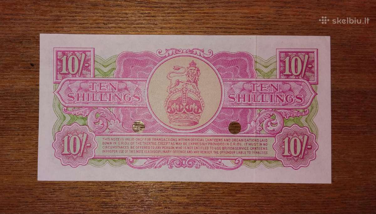 Anglijos "Kariniai" 10 šilingu banknotas - nuotraukos Nr. 2