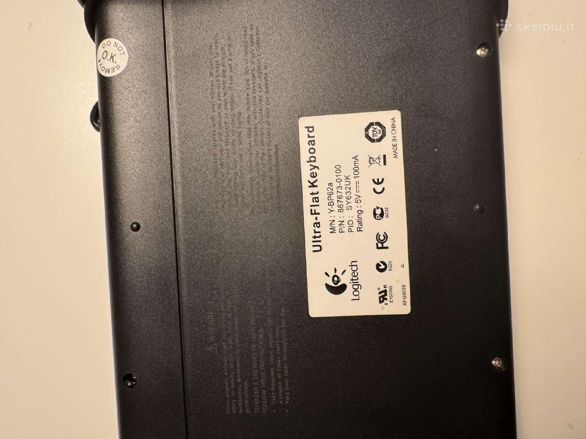 Logitech Ultra-flat Usb klaviatūrą - nuotraukos Nr. 3