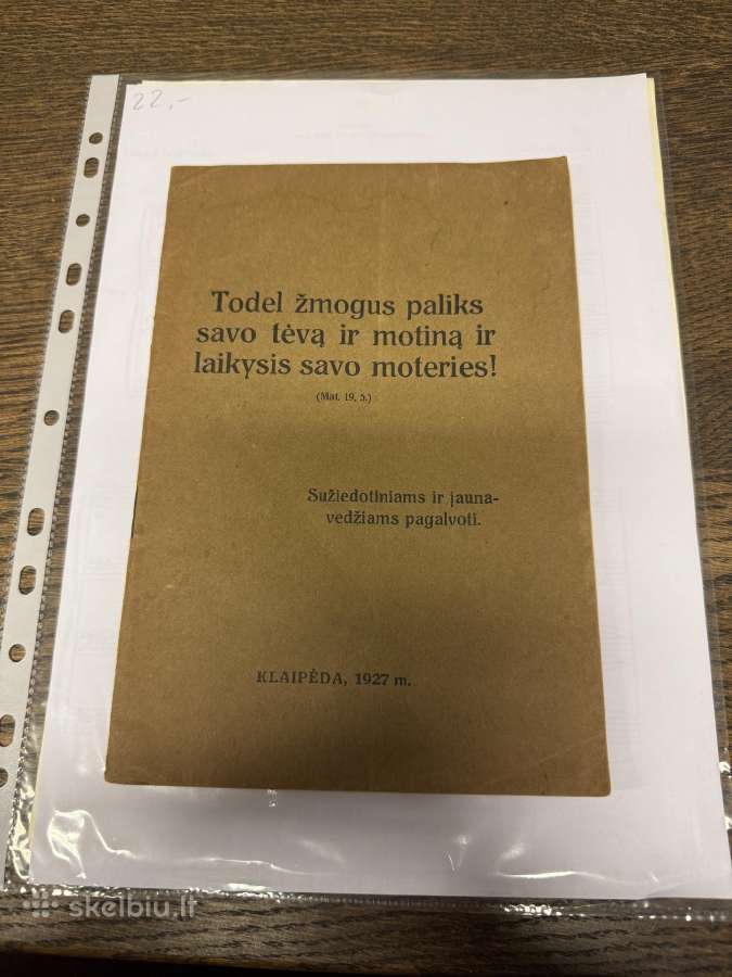 Sužieduotiniams ir jaunavedžiams pagalvoti 1927