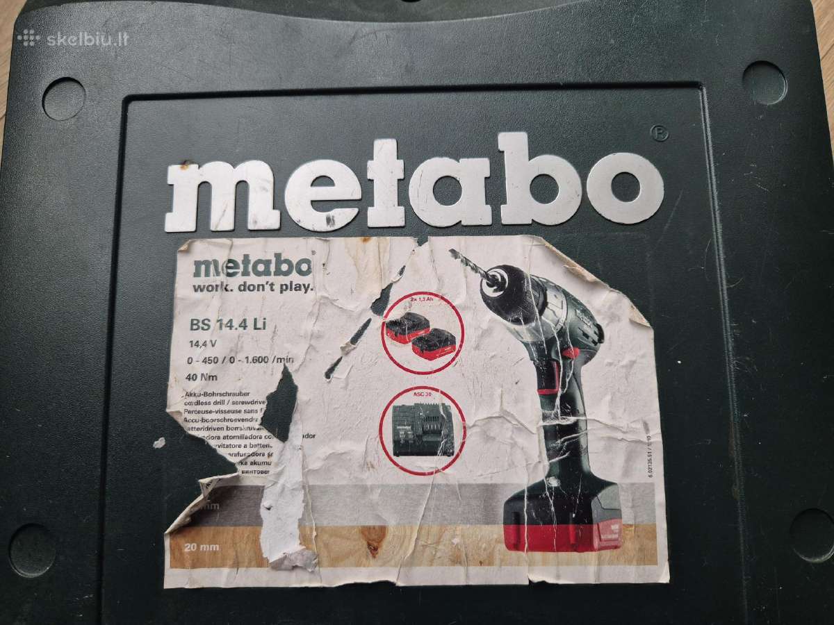 Metabo 14.4 V suktukas-gręžtuvas. - nuotraukos Nr. 2