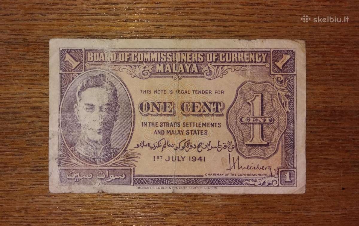 Malaya 1 cento banknotas