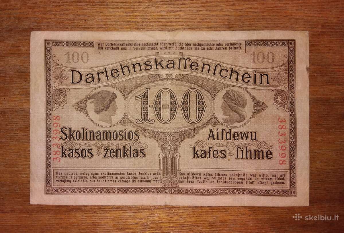 Vokietijos 100 ost markių banknotas - nuotraukos Nr. 2