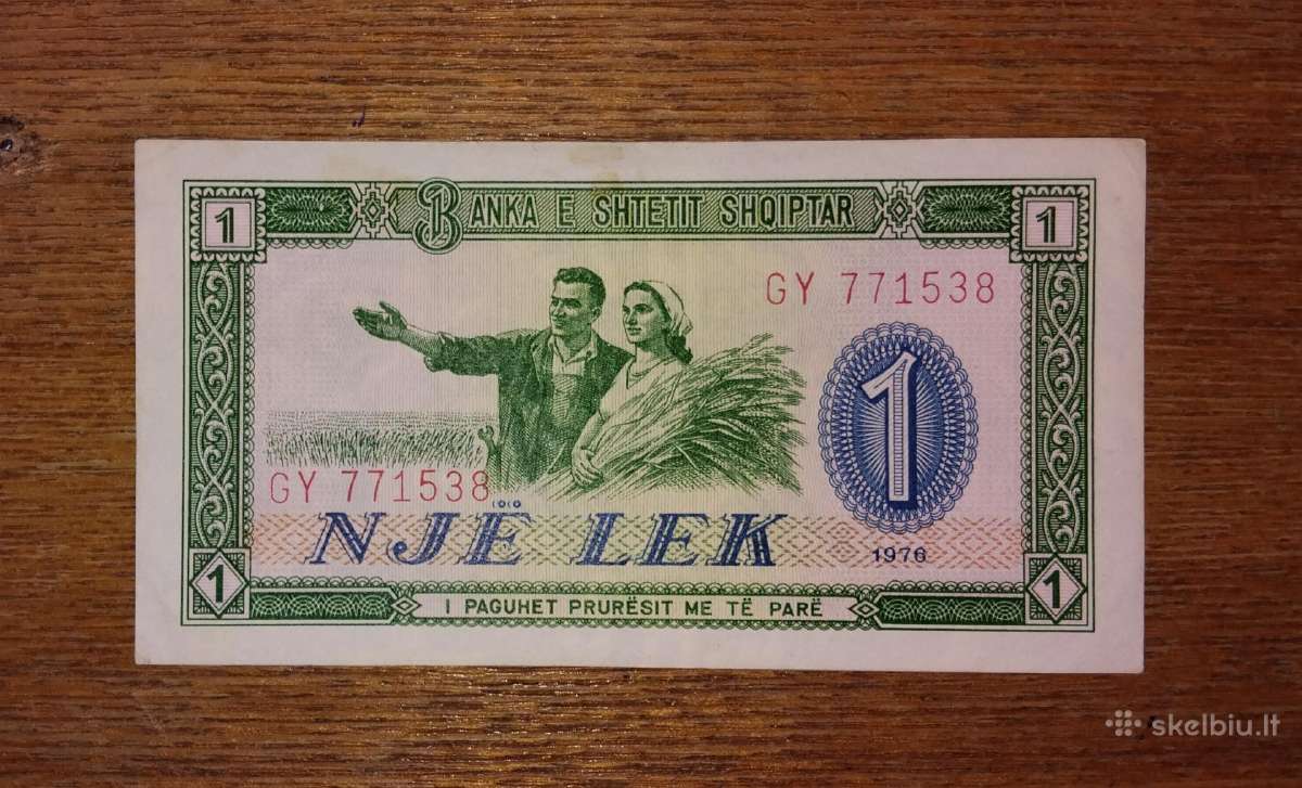 Albanijos 1 lek banknotas