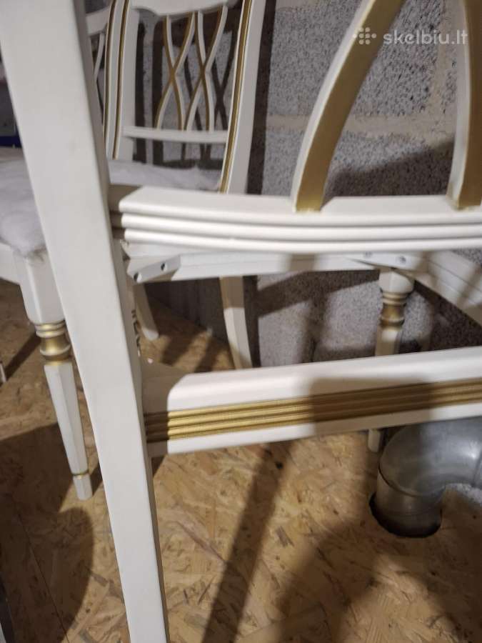 Kėdės restauruotos baltos su auksu, 6 vnt - nuotraukos Nr. 10